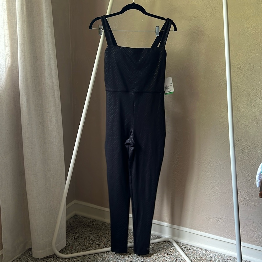 Black exercise jumpsuit one piece